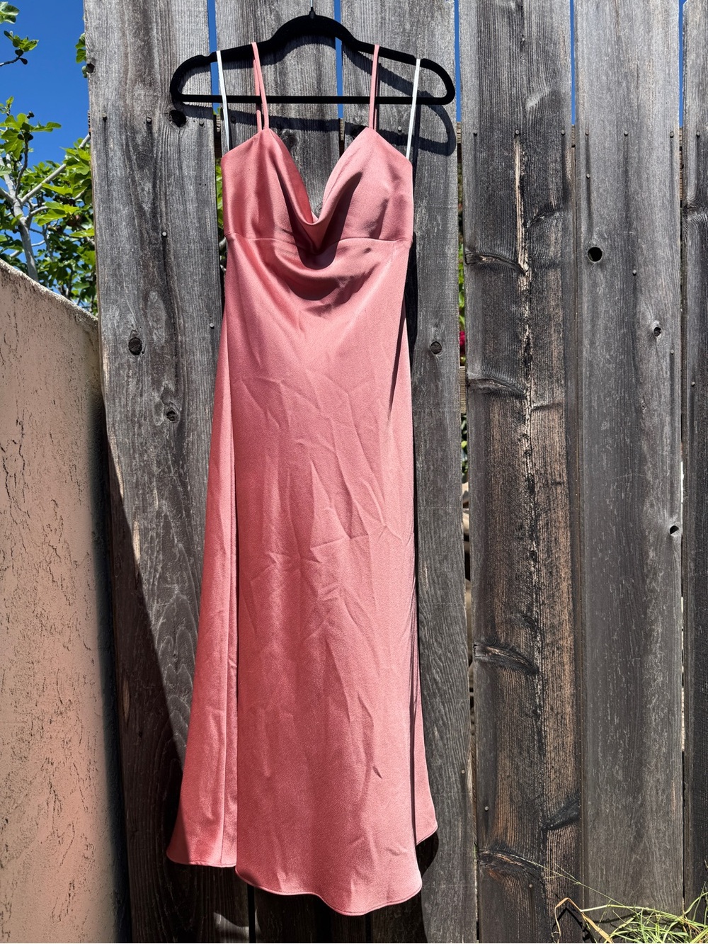 Jenny Yoo Cowl-Neck Maxi Dress in Dusty Rose Pink Formal Wedding Guest
